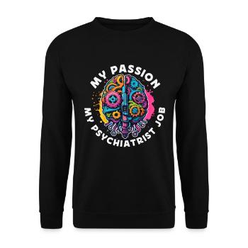 Psychiatre Ma passion Mon psychiatre Psychologie - Sweat-shirt Unisexe - noir - Devant - Alina (178cm) & Michal (187cm)