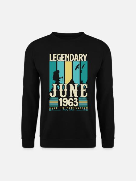 Juni 1963 Geburtstagsgeschenk, Jahrgang Juni 1963. - Unisex Pullover - Schwarz