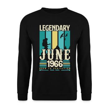 June 1966 Birthday Gift, Vintage June 1966. - Unisex Sweatshirt - black - Front - Alina (178cm) & Michal (187cm)