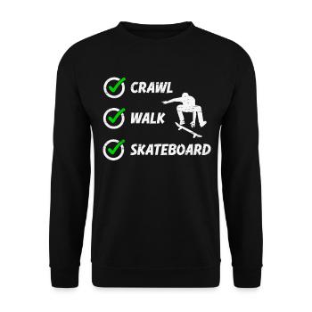 Crawl Walk Skateboard für einen Skater - Unisex Pullover - Schwarz - Vorne - Alina (178cm) & Michal (187cm)