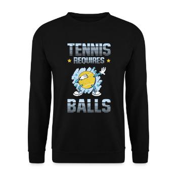 Le tennis nécessite des balles pour le joueur de tennis - Sweat-shirt Unisexe - noir - Devant - Alina (178cm) & Michal (187cm)