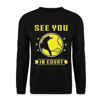 Rendez-vous au tribunal pour un joueur de tennis - Sweat-shirt Unisexe - noir - Devant - Alina (178cm) & Michal (187cm)