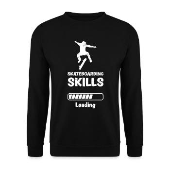 Skateboarding Skills Loading - Unisex Pullover - Schwarz - Vorne - Alina (178cm) & Michal (187cm)