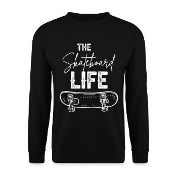 The Skateboard Life for a Skater - Unisex Sweatshirt - black - Front - Alina (178cm) & Michal (187cm)