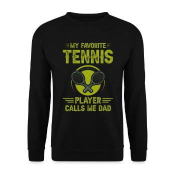 My Favorite Tennis Player Call Me Dad - Unisex Sweatshirt - black - Front - Alina (178cm) & Michal (187cm)