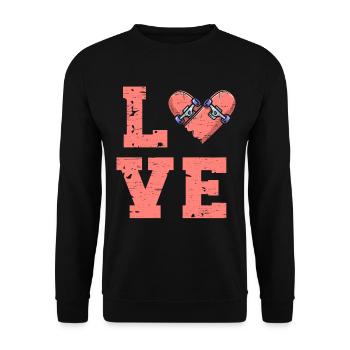 J’aime le skateboard pour un skateur - Sweat-shirt Unisexe - noir - Devant - Alina (178cm) & Michal (187cm)