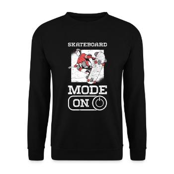 Skateboard-Modus für einen Skater - Unisex Pullover - Schwarz - Vorne - Alina (178cm) & Michal (187cm)