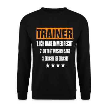 Trainer - Unisex Pullover - Schwarz - Vorne - Alina (178cm) & Michal (187cm)