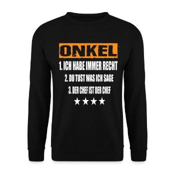 Onkel - Unisex Pullover - Schwarz - Vorne - Alina (178cm) & Michal (187cm)