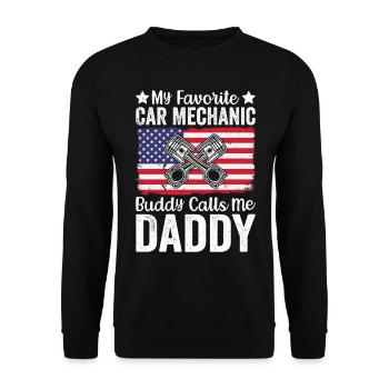 Mon ami mécanicien automobile préféré m’appelle papa - Sweat-shirt Unisexe - noir - Devant - Alina (178cm) & Michal (187cm)