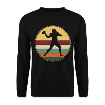 American Football Geschenk Kinder Footballspieler - Unisex Pullover - Schwarz - Vorne - Alina (178cm) & Michal (187cm)