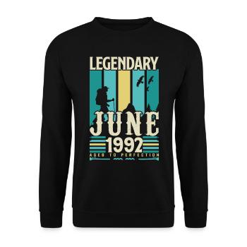 June 1992 Birthday Gift, Vintage June 1992. - Unisex Sweatshirt - black - Front - Alina (178cm) & Michal (187cm)