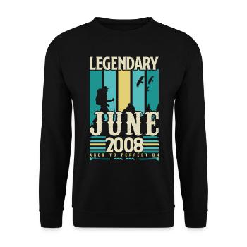 June 2008 Birthday Gift, Vintage June 2008. - Unisex Sweatshirt - black - Front - Alina (178cm) & Michal (187cm)
