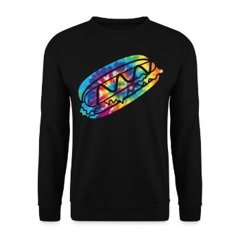 Hot Dog Adulte Tie Dye Années 90 Rétro - Sweat-shirt Unisexe - noir - Devant - Alina (178cm) & Michal (187cm)