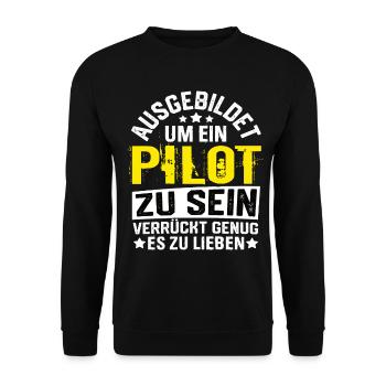 Pilot Airplane Pilots Flying Aviator Flying - Unisex Sweatshirt - black - Front - Alina (178cm) & Michal (187cm)