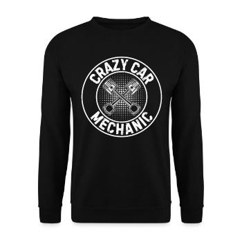 Auto Mechanic Crazy Car Mechanic - Unisex Pullover - Schwarz - Vorne - Alina (178cm) & Michal (187cm)