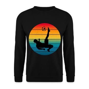 Retro sunset Soccer game lover - Unisex Sweatshirt - black - Front - Alina (178cm) & Michal (187cm)