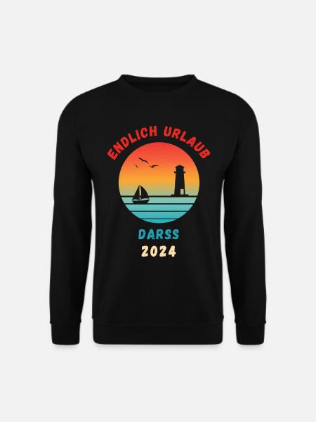 Darß Urlaub 2024 Ostsee Darss Idee - Unisex Pullover - Schwarz