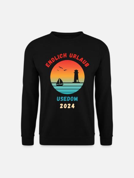 Usedom Urlaub 2024 Ostsee Idee - Unisex Pullover - Schwarz