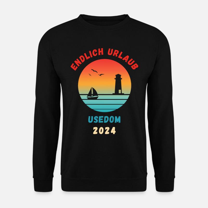 Usedom Urlaub 2024 Ostsee Idee - Unisex Pullover - Schwarz