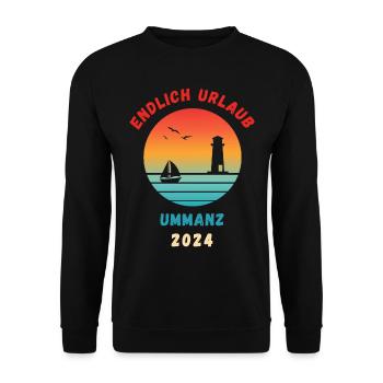 Ummanz Urlaub 2024 Ostsee Idee - Unisex Pullover - Schwarz - Vorne - Alina (178cm) & Michal (187cm)