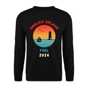 Poel Urlaub 2024 Ostsee Idee - Unisex Pullover - Schwarz - Vorne - Alina (178cm) & Michal (187cm)