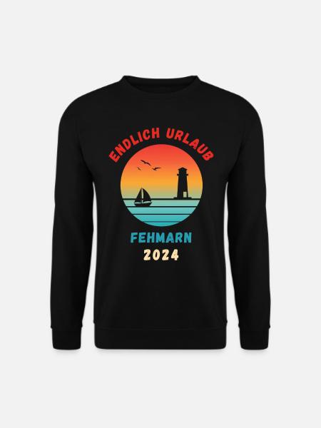 Fehmarn Urlaub 2024 Ostsee Idee - Unisex Pullover - Schwarz