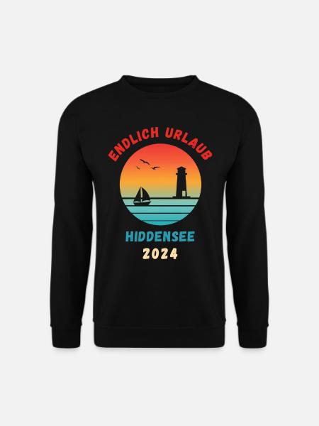 Hiddensee Urlaub 2024 Ostsee Idee - Unisex Pullover - Schwarz