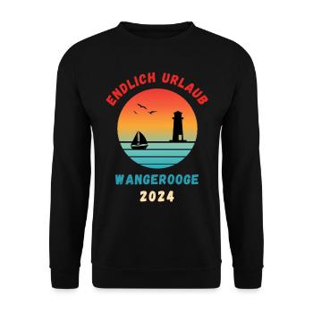 Wangerooge Urlaub 2024 Nordsee Idee - Unisex Pullover - Schwarz - Vorne - Alina (178cm) & Michal (187cm)