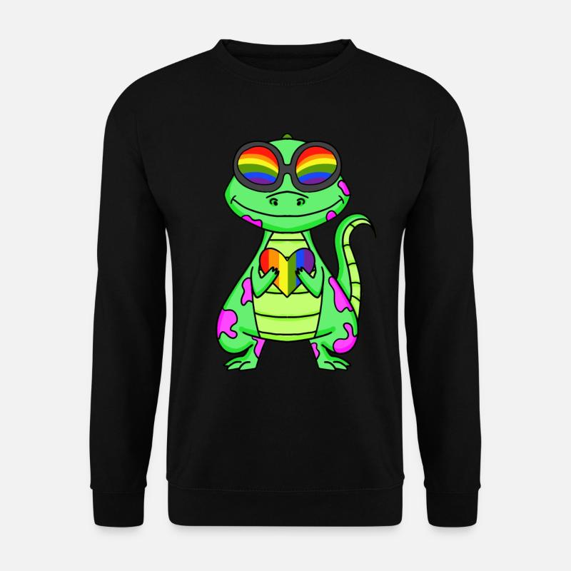 Dino Motif Dinosaur Rainbow - Unisex Sweatshirt - black