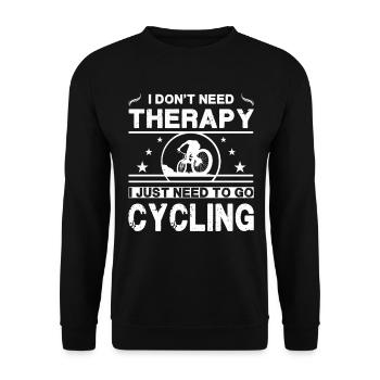 Je n’ai pas besoin de thérapie. J’ai juste besoin d’aller faire du vélo - Sweat-shirt Unisexe - noir - Devant - Alina (178cm) & Michal (187cm)