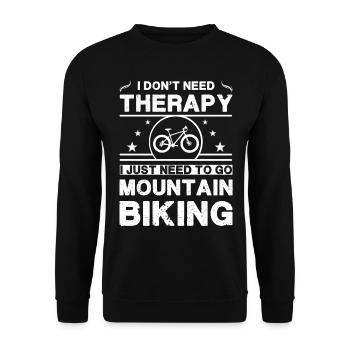 I don't need therapy. I just need to go mountain - Unisex Sweatshirt - black - Front - Alina (178cm) & Michal (187cm)