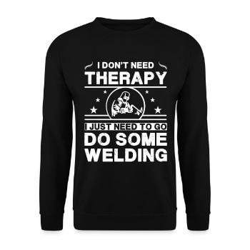 Ich brauche keine Therapie. Ich muss nur etwas tun - Unisex Pullover - Schwarz - Vorne - Alina (178cm) & Michal (187cm)