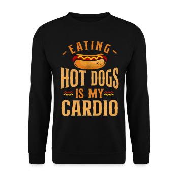 Hot-dog adulte mangeant des hot-dogs est - Sweat-shirt Unisexe - noir - Devant - Alina (178cm) & Michal (187cm)