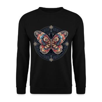 Embrace Change Butterfly - Unisex Pullover - Schwarz - Vorne - Alina (178cm) & Michal (187cm)