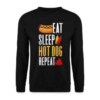 Hot Dog Adult Eat Sleep Hot Dog - Unisex Sweatshirt - black - Front - Alina (178cm) & Michal (187cm)