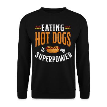 Hot-dog adulte mangeant des hot-dogs est - Sweat-shirt Unisexe - noir - Devant - Alina (178cm) & Michal (187cm)