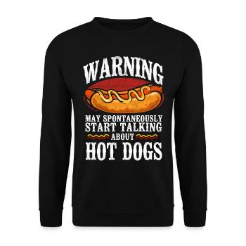 Hot Dog Adult Warning May - Unisex Pullover - Schwarz - Vorne - Alina (178cm) & Michal (187cm)