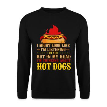 Hot Dog Adulte Je pourrais ressembler - Sweat-shirt Unisexe - noir - Devant - Alina (178cm) & Michal (187cm)