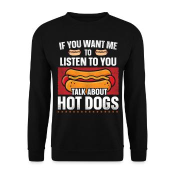 Hot Dog Adult If You Want Me To - Unisex Pullover - Schwarz - Vorne - Alina (178cm) & Michal (187cm)