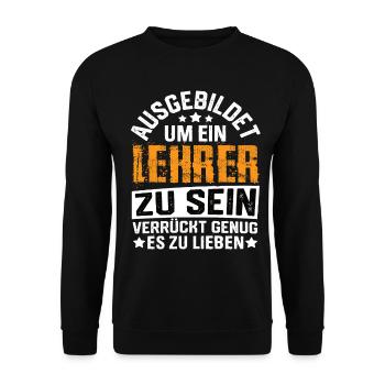 Lehrer Schule Lehramt Studenten Lehrerin - Unisex Pullover - Schwarz - Vorne - Alina (178cm) & Michal (187cm)
