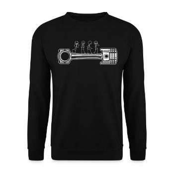 Car Mechanic piston funny Mechanic Stick Figure Me - Unisex Pullover - Schwarz - Vorne - Alina (178cm) & Michal (187cm)