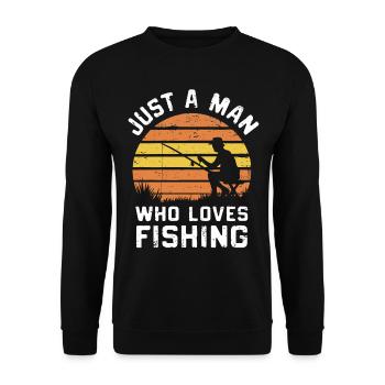 Simply a man who loves fishing Design - Unisex Sweatshirt - black - Front - Alina (178cm) & Michal (187cm)