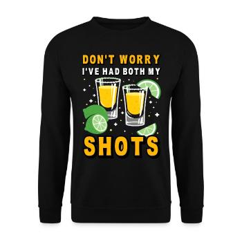 Ne vous inquiétez pas, j’ai eu mes deux injections - Sweat-shirt Unisexe - noir - Devant - Alina (178cm) & Michal (187cm)