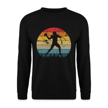 American Football Tshirt Men's Kids Football - Unisex Sweatshirt - black - Front - Alina (178cm) & Michal (187cm)