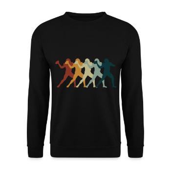 American Football Tshirt Men's Kids Football - Unisex Sweatshirt - black - Front - Alina (178cm) & Michal (187cm)
