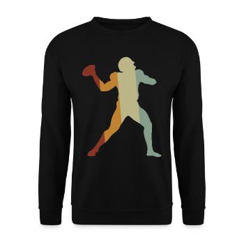 American Football Tshirt Men's Kids Football - Unisex Sweatshirt - black - Front - Alina (178cm) & Michal (187cm)