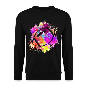 American Football Tshirt Men's Kids Football - Unisex Sweatshirt - black - Front - Alina (178cm) & Michal (187cm)