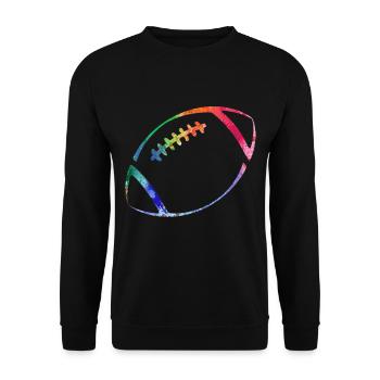 American Football Tshirt Men's Kids Football - Unisex Sweatshirt - black - Front - Alina (178cm) & Michal (187cm)