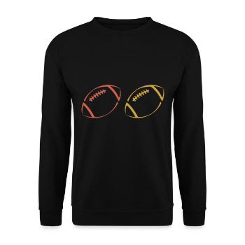 American Football Tshirt Men's Kids Football - Unisex Sweatshirt - black - Front - Alina (178cm) & Michal (187cm)